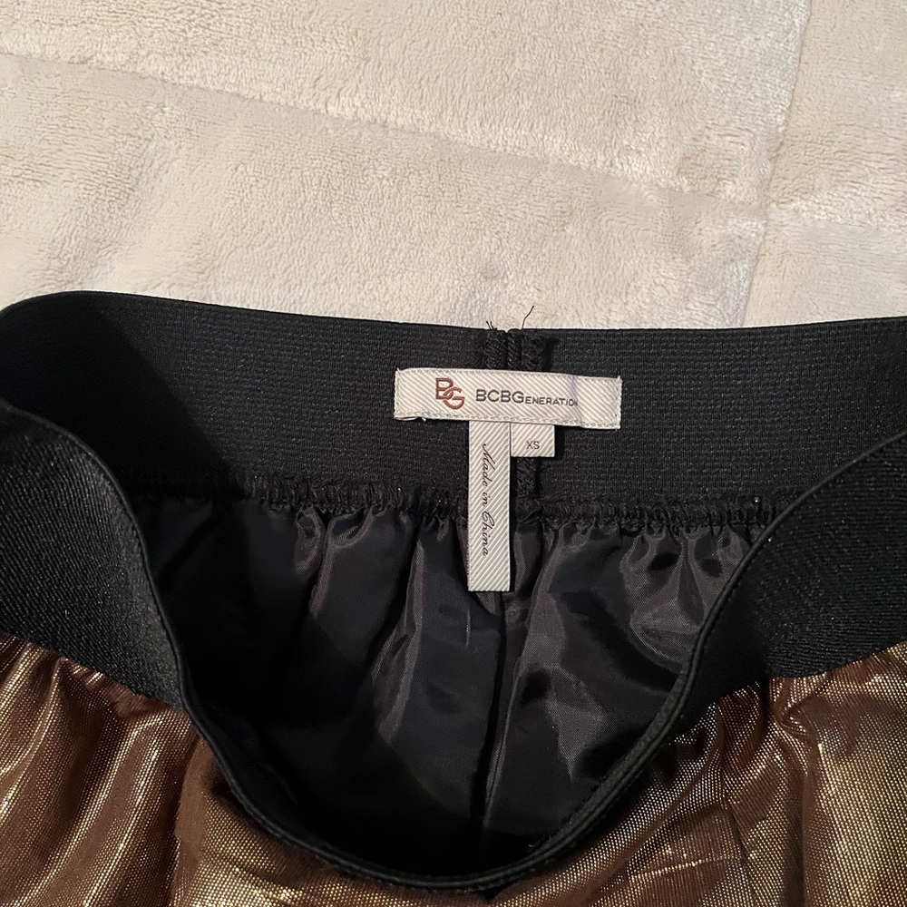 BCBGeneration Gold and Black Tiered Mini Skirt - Picture 3 of 3